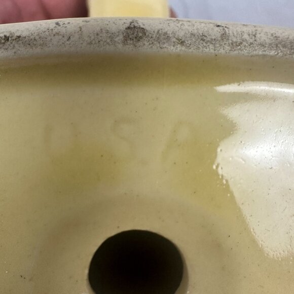 Vintage Yellow Ceramic Dog Head Figurine Made In USA With Distressed Finish - Picture 8 of 8